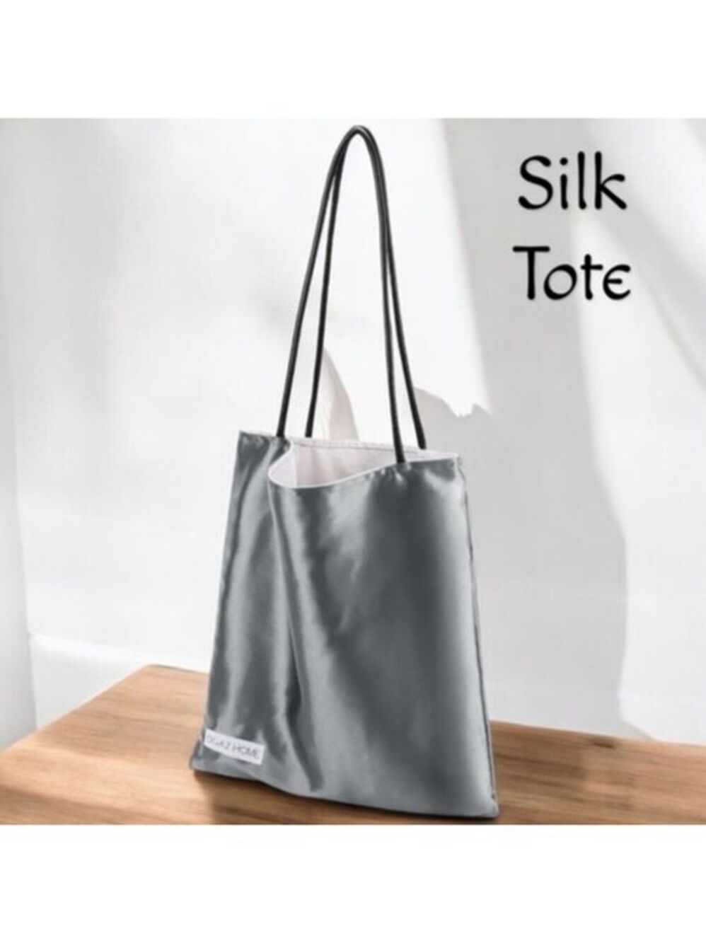 Luxury Designer Silk Shoulder/Tote Bag-Vegan Leather Handles/Inner Pockets NWT